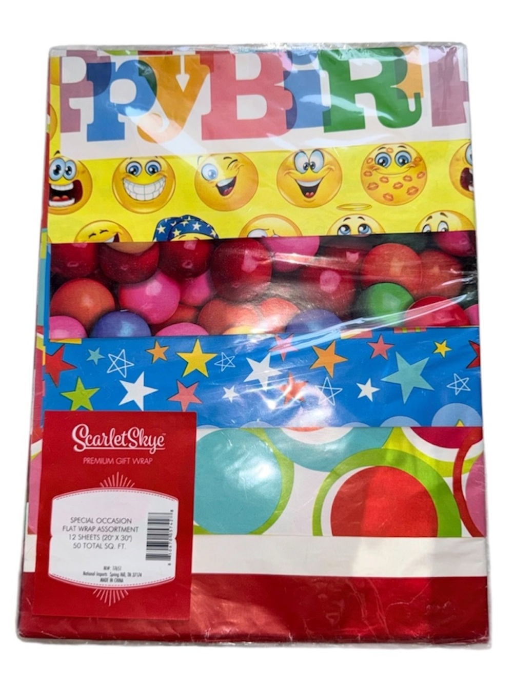 NWT’s Skarlet Skye Multicolor Party Gift Wrap Assortment